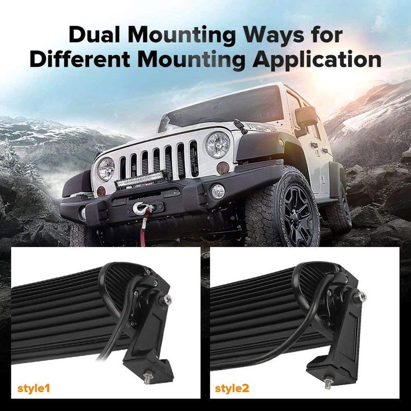MOTLTECH Light Bar Side Brackets Universal Side Mounting Brackets Kit for Jeep Offroad Truck Mounting Double Row LED Work Light Bar (Pair, Black) - Image 5